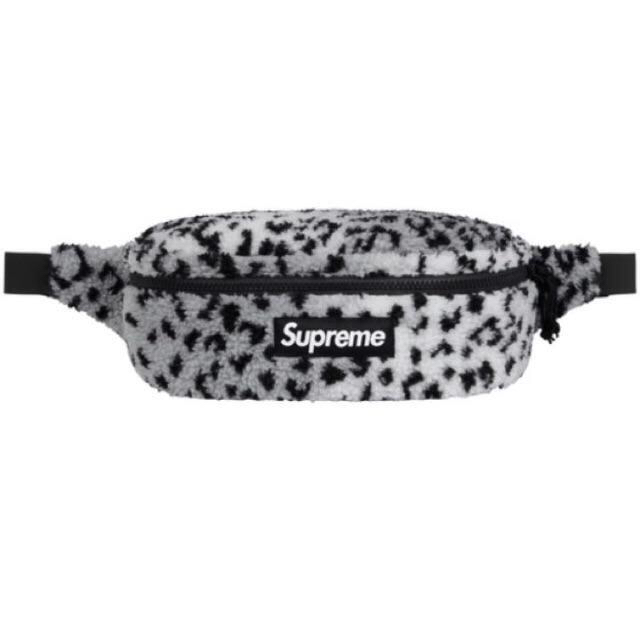 即発 supreme フリース　レオパード　ウエストバック 2