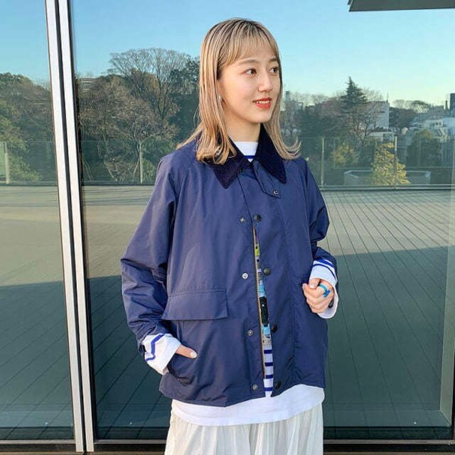 最初の × Barbour BEAMS Jacket Thornbury 別注 BOY - ノーカラー