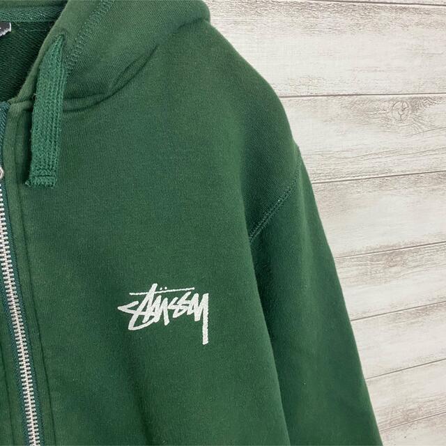 STUSSY(ステューシー)の【アースカラー】ステューシーワンポイントバックプリントジップパーカースウェット メンズのトップス(パーカー)の商品写真