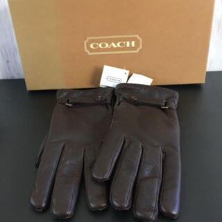 コーチ(COACH)の【美品】COACH コーチ　手袋　タグ付き　ベージュ　革　内側ボア(手袋)