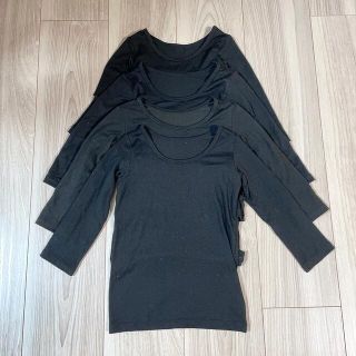 ユニクロ(UNIQLO)のユニクロ ベビー キッズ ヒートテック 長袖 4点セット 80&90(肌着/下着)