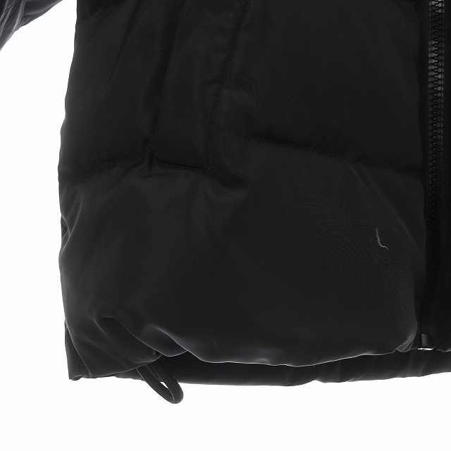ディーゼル ダウンジャケット ミドル丈 フード ジップアップ バックロゴ S 黒