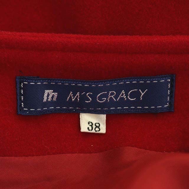 M'S GRACY(エムズグレイシー)のエムズグレイシー スカート フレア ひざ丈 ウール 38 赤 レッド /MF レディースのスカート(ひざ丈スカート)の商品写真