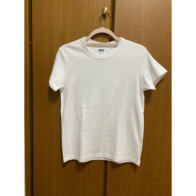UNIQLO(ユニクロ)のUNIQLO U クルーネックTシャツ ホワイト Lサイズ レディースのトップス(Tシャツ(半袖/袖なし))の商品写真