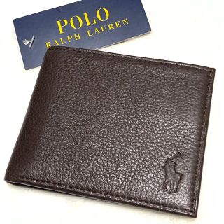 ポロラルフローレン(POLO RALPH LAUREN)の1点のみ☆*。 新品 ラルフローレン レザー ウォレット / ブラウン(折り財布)