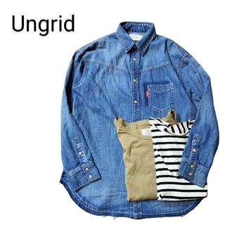 アングリッド(Ungrid)のUngrid デニムシャツ Tシャツ　3 枚セット まとめ売り(シャツ/ブラウス(長袖/七分))