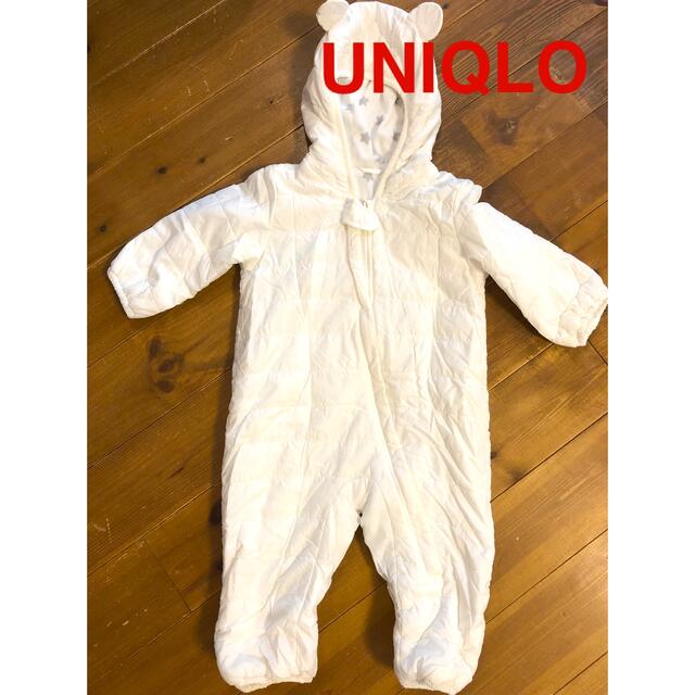 UNIQLO(ユニクロ)のUNIQLO ベビー　防寒　ダウン　フリース　カバーオール　70 キッズ/ベビー/マタニティのベビー服(~85cm)(ジャケット/コート)の商品写真