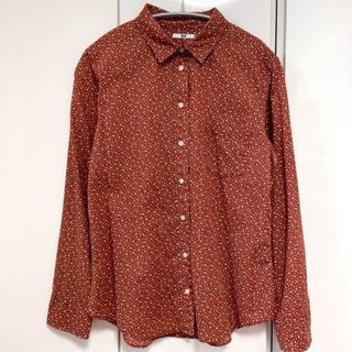 ユニクロ(UNIQLO)の【UNIQLO/ユニクロ】シャツ　柄シャツ　茶　ブラウン(シャツ/ブラウス(長袖/七分))