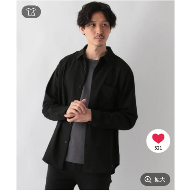 GLOBAL WORK(グローバルワーク)のURBAN SHIRT＋WARM グローバルワーク　黒　シャツ メンズのトップス(シャツ)の商品写真