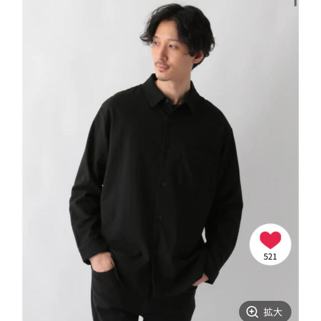 GLOBAL WORK(グローバルワーク)のURBAN SHIRT＋WARM グローバルワーク　黒　シャツ メンズのトップス(シャツ)の商品写真