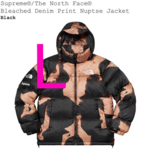 Supreme Bleached Denim Print Nuptse