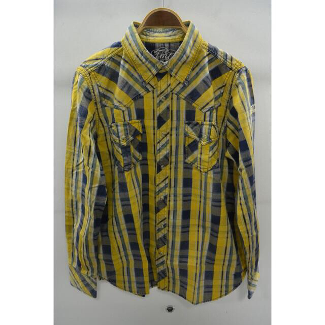 TMT(ティーエムティー)のTMT INDIGO CHECK CASTRO SHIRT YELLOW メンズのトップス(シャツ)の商品写真