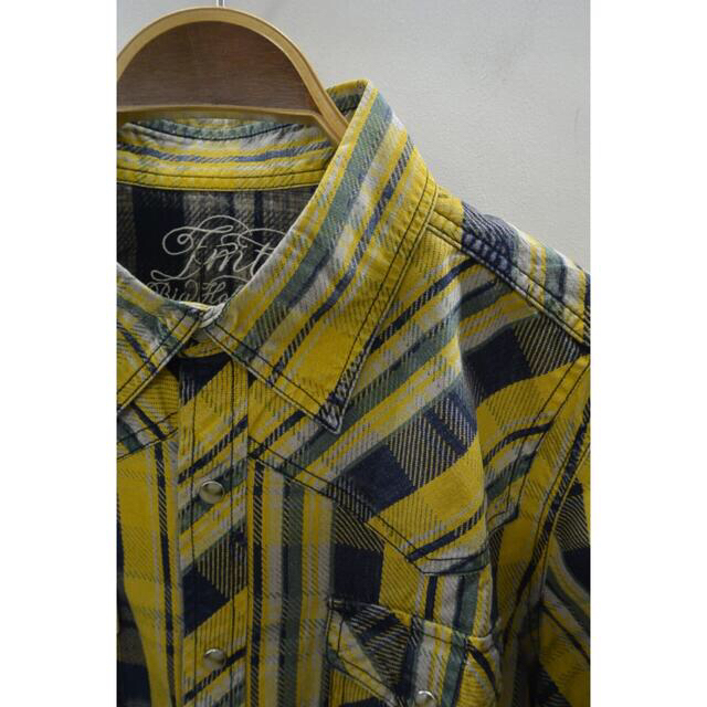 TMT(ティーエムティー)のTMT INDIGO CHECK CASTRO SHIRT YELLOW メンズのトップス(シャツ)の商品写真