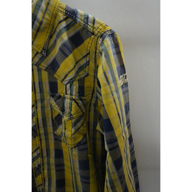 TMT(ティーエムティー)のTMT INDIGO CHECK CASTRO SHIRT YELLOW メンズのトップス(シャツ)の商品写真