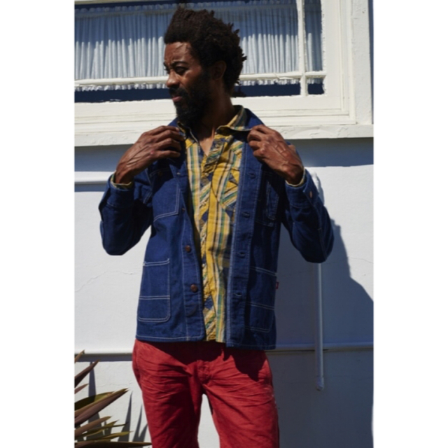 TMT(ティーエムティー)のTMT INDIGO CHECK CASTRO SHIRT YELLOW メンズのトップス(シャツ)の商品写真