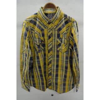 ティーエムティー(TMT)のTMT INDIGO CHECK CASTRO SHIRT YELLOW(シャツ)