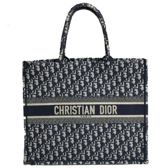 Christian Dior(クリスチャンディオール)のクリスチャンディオール Christian Dior ブックトート M1286ZRIW928 トロッター オブリーク ハンドバッグ トートバッグ キャンバス ネイビー/グレー系 レディースのバッグ(トートバッグ)の商品写真