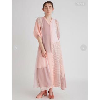 ファーファー(fur fur)の新品タグ付◉ furfur パッチワークワンピース　ピンク　pink(ロングワンピース/マキシワンピース)