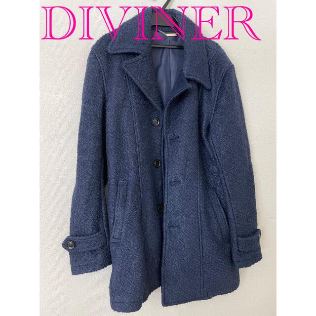 DIVINER  ディヴァイナー　コート　ネイビー　M メンズのジャケット/アウター(ステンカラーコート)の商品写真