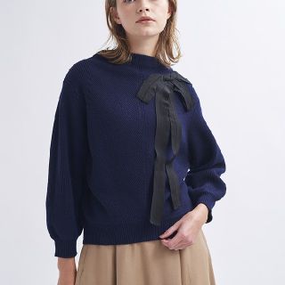 ランバンオンブルー(LANVIN en Bleu)のランバンオンブルー　リボンモチーフニット(ニット/セーター)