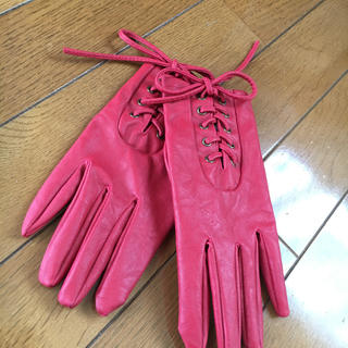 アナップ(ANAP)の編み上げ#フェイクレザー#グローブ#RED(手袋)