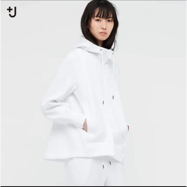 【ユニクロ】+J ドライスウェットフルジップパーカ（長袖）ナチュラル 3XL