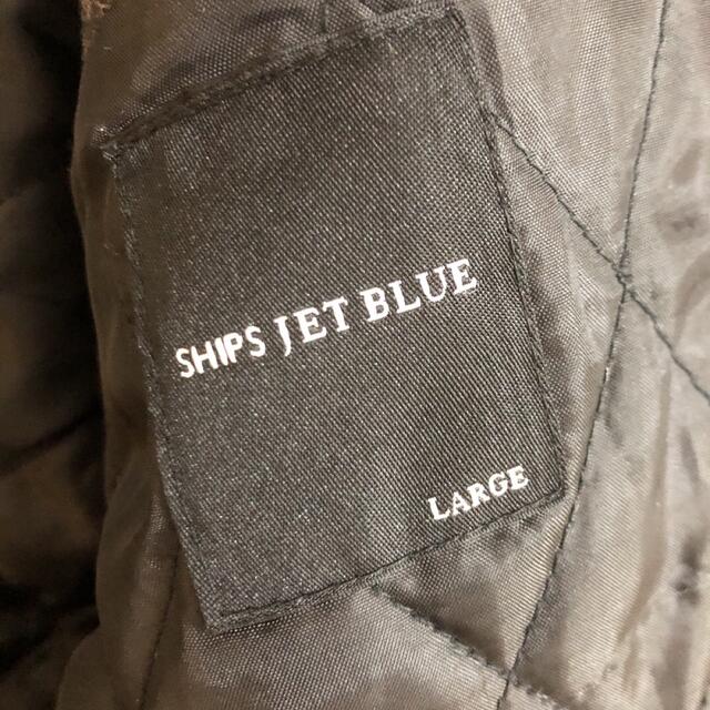 SHIPS JET BLUE - シップスジェットブルー 切り替え レザーブルゾン