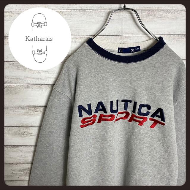 NAUTICA(ノーティカ)の【希少デザイン】90sノーティカスポーツ刺繍デカロゴリブラインスウェット入手困難 メンズのトップス(スウェット)の商品写真