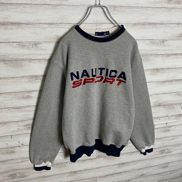 NAUTICA(ノーティカ)の【希少デザイン】90sノーティカスポーツ刺繍デカロゴリブラインスウェット入手困難 メンズのトップス(スウェット)の商品写真