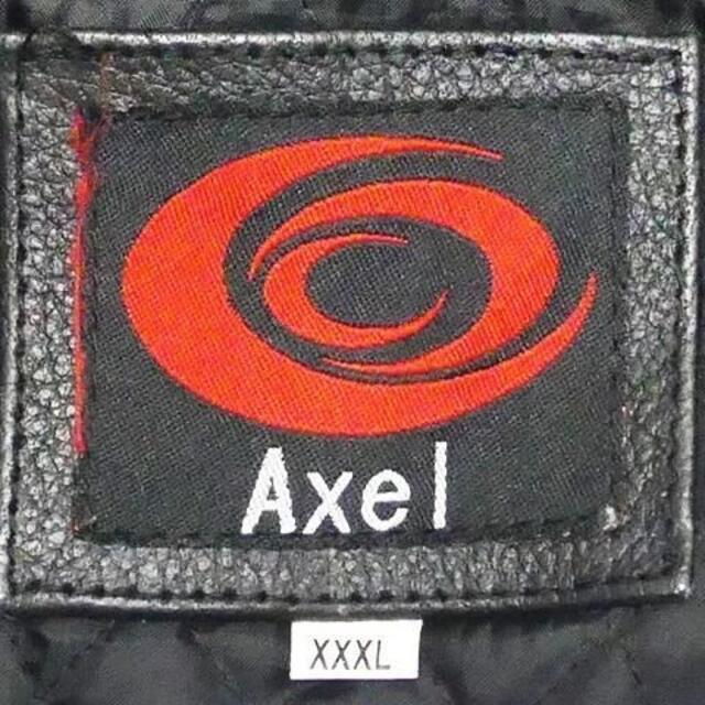 Axel レザーライダース ジャケット メンズ XXXL 黒 シングル 本革 4