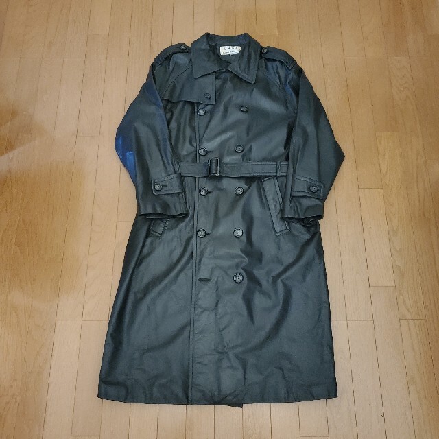 90s Leather Trench Coat 羊革 レザー