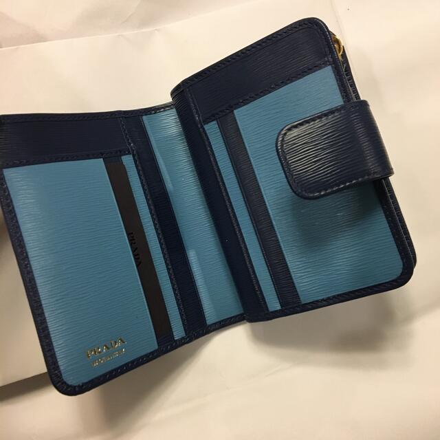 PRADA プラダ 二つ折り財布 ネイビー 新品 財布