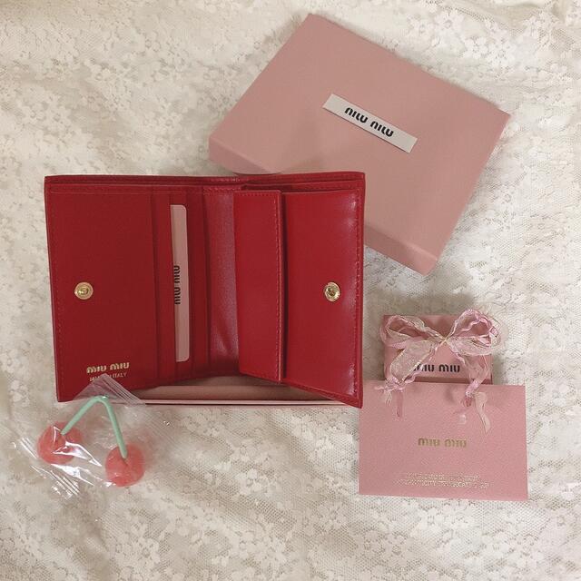miumiu - miumiu 二つ折り財布 チェリー さくらんぼ柄の通販 by しろ