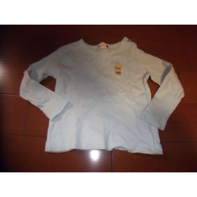 TINKERBELL(ティンカーベル)のティンカーベル　長袖Tシャツ　サイズ90　肩ボタンあり　マフラーくま キッズ/ベビー/マタニティのキッズ服男の子用(90cm~)(Tシャツ/カットソー)の商品写真
