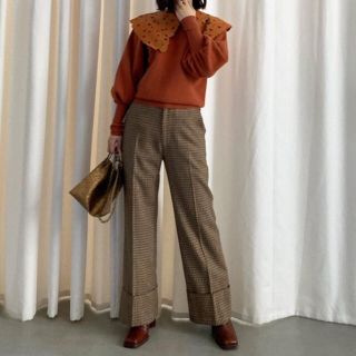 アメリヴィンテージ(Ameri VINTAGE)のAMERI UND COLOR CHECK ROLL UP WIDE PANTS(スラックス)