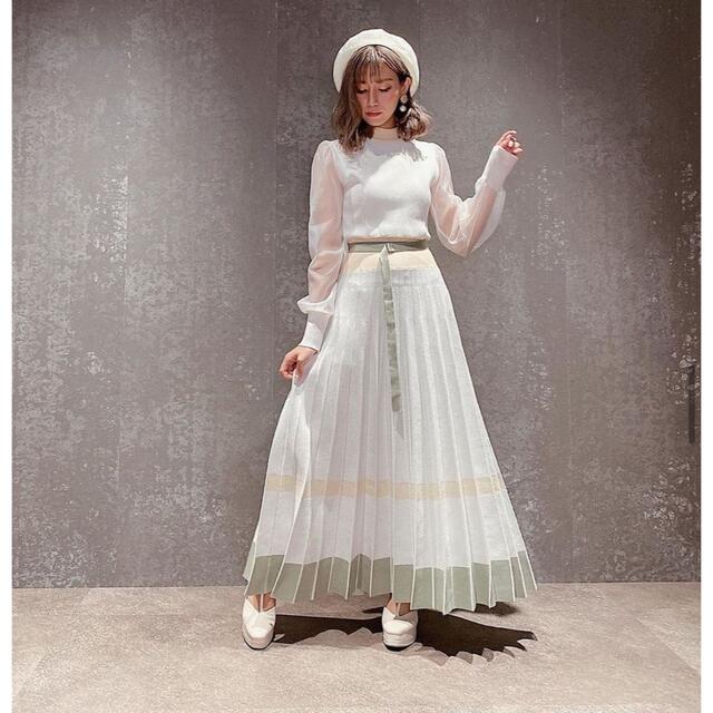 させて eimy カラーブロックプリーツニットワンピース の通販 by ☆彡