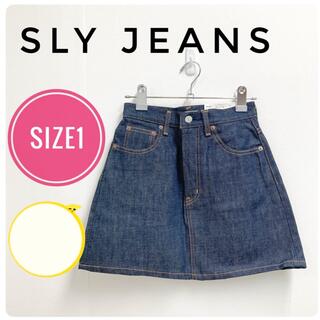 スライ(SLY)の【美品】SLYジーンズ　デニムスカート　1サイズ　ショート丈スカート(ミニスカート)