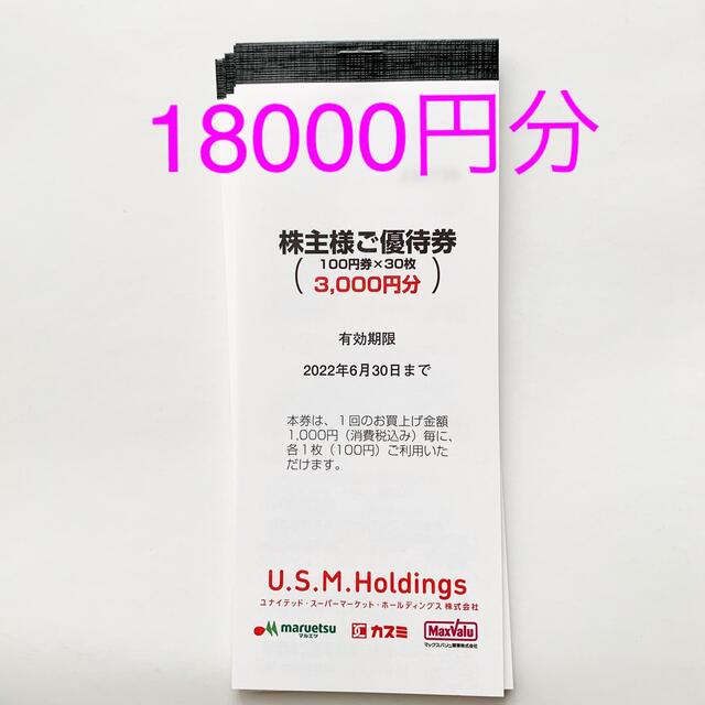 チケット最新　USMH 株主優待　18000円分