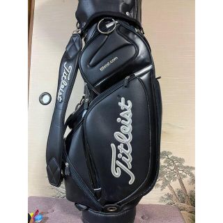 タイトリスト(Titleist)のタイトリスト ブラック キャディバッグ フード付 ハイブリッドアイアン おまけ付(バッグ)