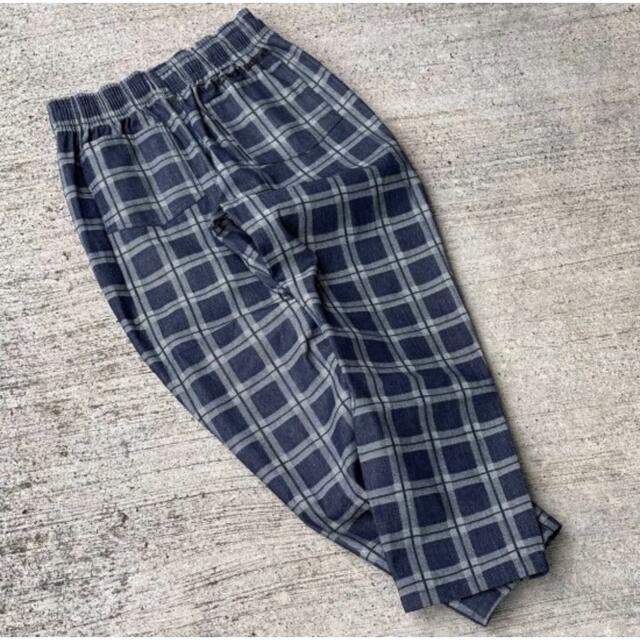 LEFLA check denim easy pants（NVY） XXL