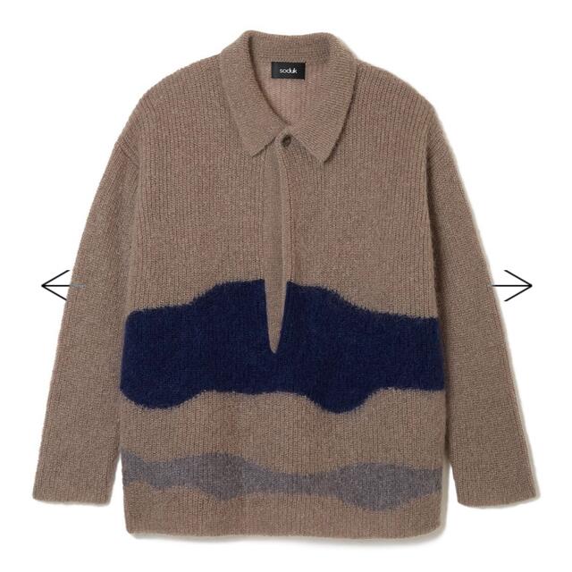 トップスsoduk drawing knit brown