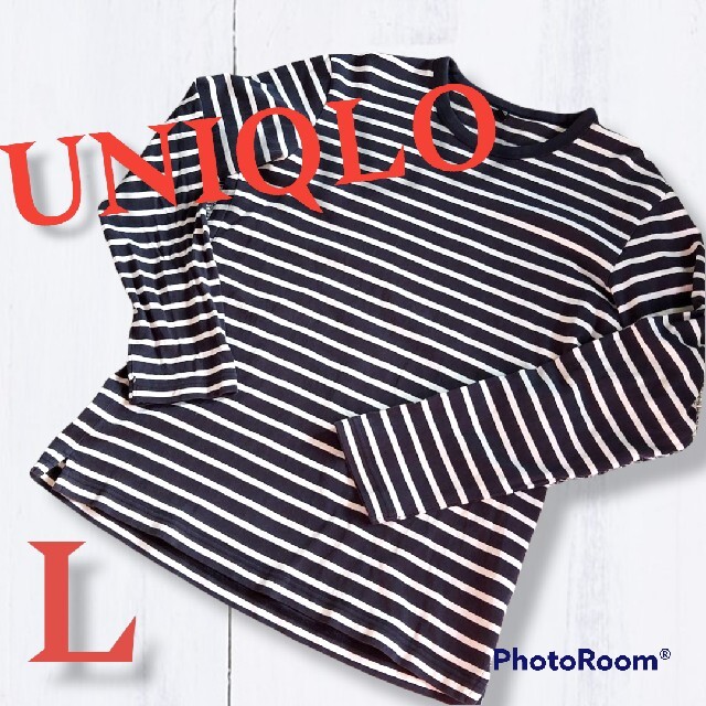 UNIQLO(ユニクロ)のUNIQLO メンズ ボーダーカットソー 長袖 ユニクロ メンズのトップス(Tシャツ/カットソー(七分/長袖))の商品写真