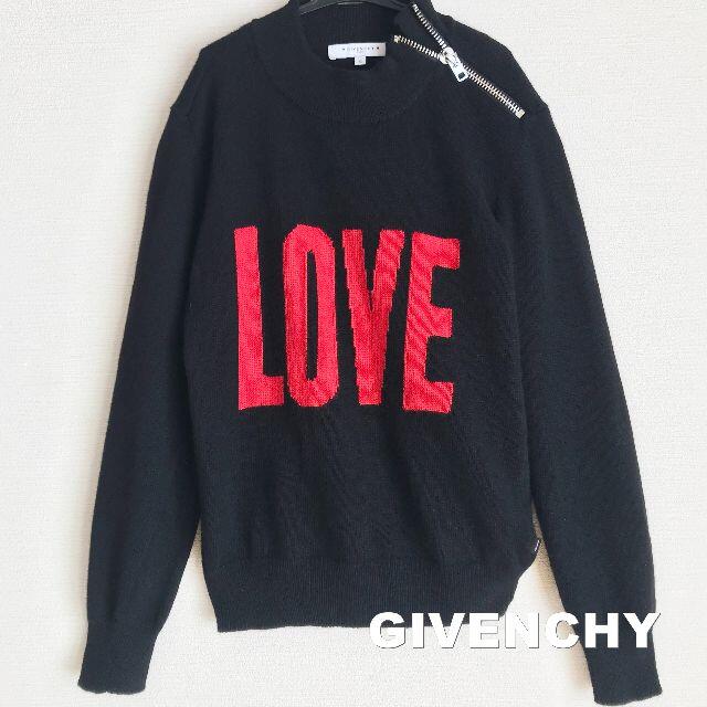 GIVENCHY】ジバンシィー カシミヤ混 ジップニット LOVE ニット GIVENCHY】ジバンシィー カシミヤ混 ジップニット LOVE ニット