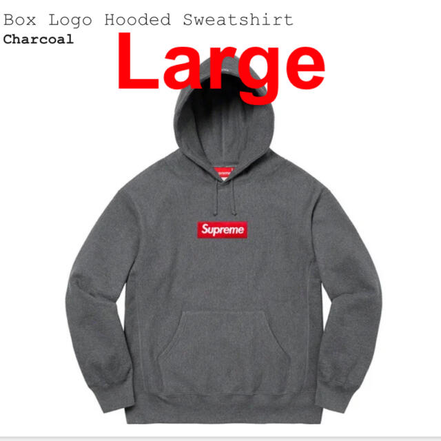 supreme Box Logo Hooded Sweatshirt チャコール