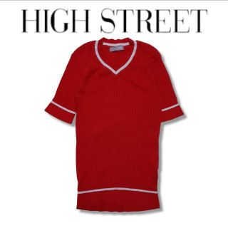 ハイストリート(HIGH STREET)のハイストリート サマーニットセーター レッド Mサイズ(ニット/セーター)