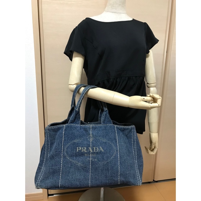 PRADA プラダ カナパ ラージ デニムバッグ トラベルバッグ トートバッグ