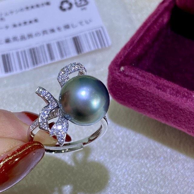 高級】天然タヒチ黒蝶真珠 一粒リング11-12mm s925 towinglouisvilleky.com