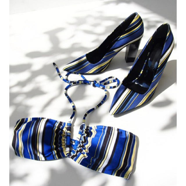 MURUA(ムルーア)の新品MURUAマルチストライプパンプス レディースの靴/シューズ(ハイヒール/パンプス)の商品写真