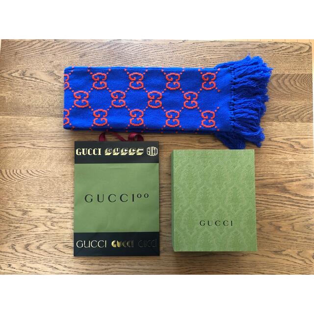 Gucci(グッチ)の【新同品、美品】GUCCI マフラー　2021 GG ウールジャカード スカーフ レディースのファッション小物(マフラー/ショール)の商品写真