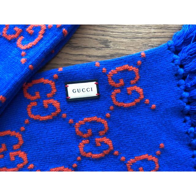 Gucci(グッチ)の【新同品、美品】GUCCI マフラー　2021 GG ウールジャカード スカーフ レディースのファッション小物(マフラー/ショール)の商品写真